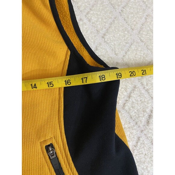 Vintage LL Bean Women’s Black/Yellow Vest Fur Trim Two Front Pockets Sz Petite M - Picture 15 of 15